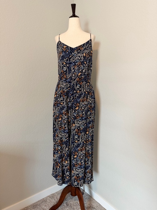 Roan + Ryan Pants - Roan + Ryan Elaine Navy Floral Wide Leg Jumpsuit - Size Large